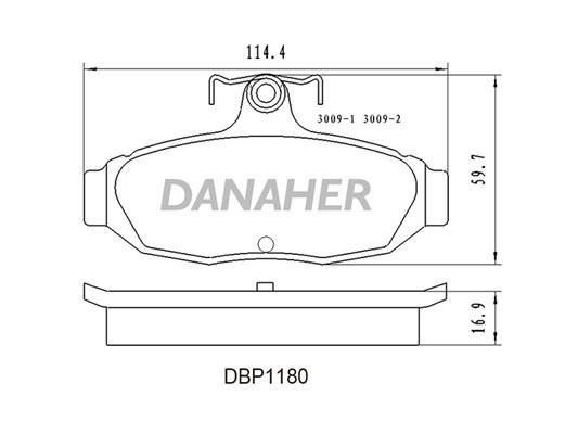 Danaher DBP1180 Brake Pad Set, disc brake DBP1180