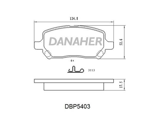 Danaher DBP5403 Brake Pad Set, disc brake DBP5403