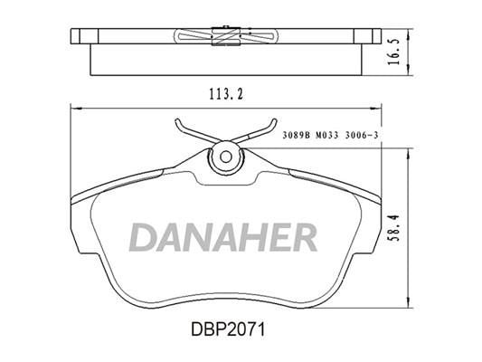 Danaher DBP2071 Brake Pad Set, disc brake DBP2071