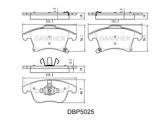 Danaher DBP5025 Brake Pad Set, disc brake DBP5025