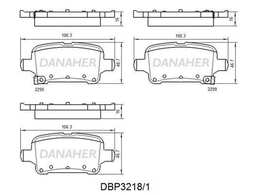 Danaher DBP3218/1 Rear disc brake pads, set DBP32181