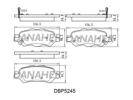 Danaher DBP5245 Brake Pad Set, disc brake DBP5245