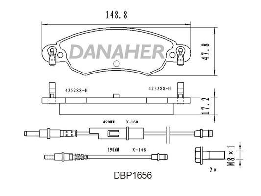 Danaher DBP1656 Brake Pad Set, disc brake DBP1656
