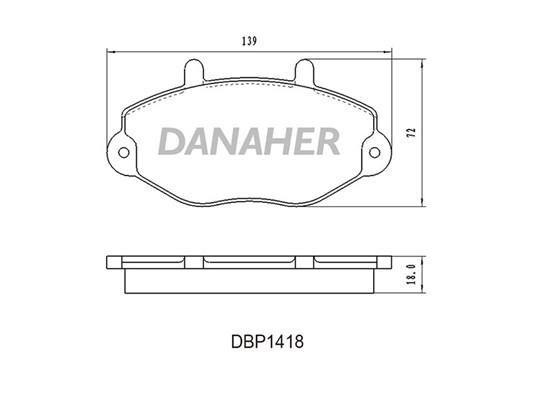 Danaher DBP1418 Brake Pad Set, disc brake DBP1418