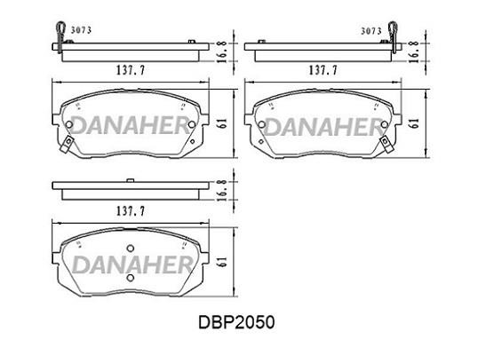 Danaher DBP2050 Brake Pad Set, disc brake DBP2050
