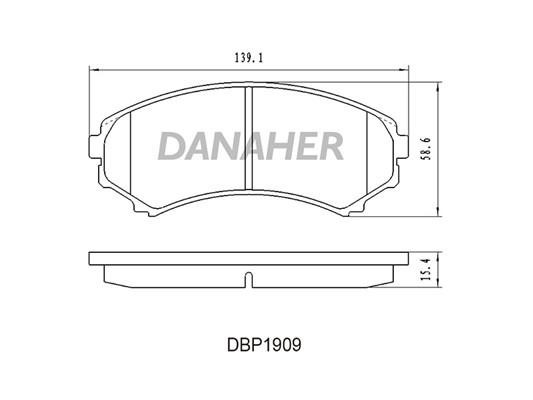 Danaher DBP1909 Brake Pad Set, disc brake DBP1909