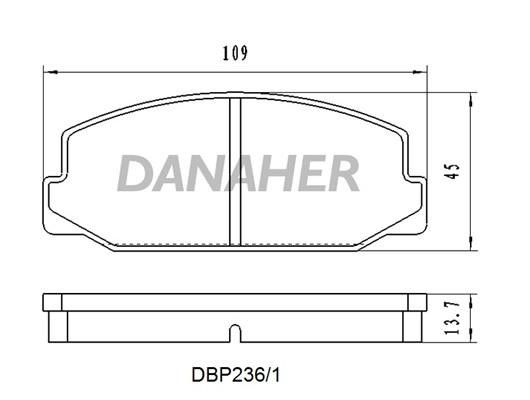 Danaher DBP236/1 Brake Pad Set, disc brake DBP2361
