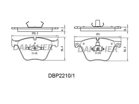Danaher DBP2210/1 Brake Pad Set, disc brake DBP22101