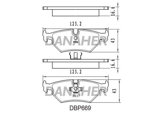 Danaher DBP669 Brake Pad Set, disc brake DBP669