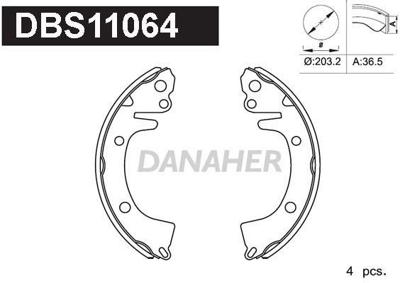 Danaher DBS11064 Brake shoe set DBS11064