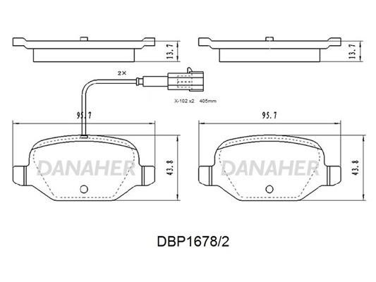 Danaher DBP1678/2 Brake Pad Set, disc brake DBP16782
