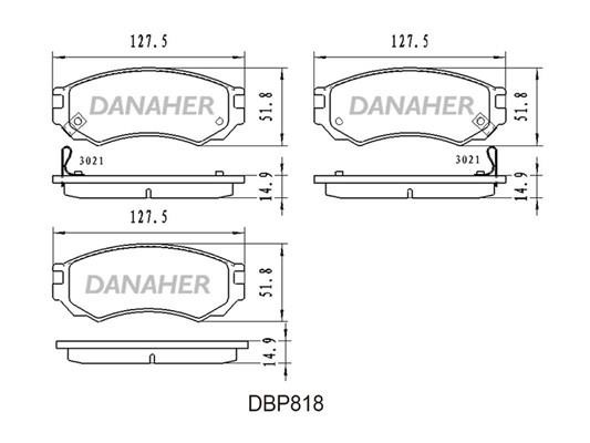 Danaher DBP818 Brake Pad Set, disc brake DBP818
