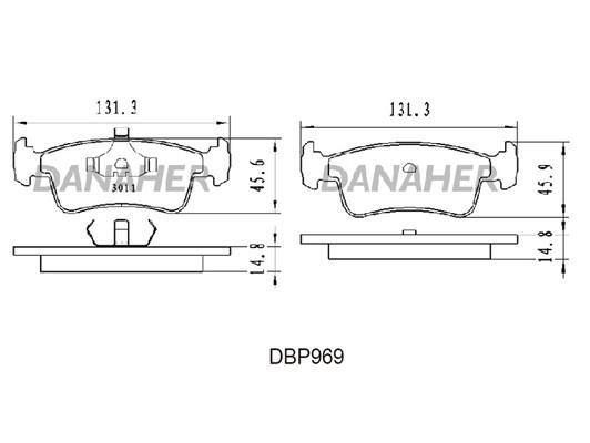 Danaher DBP969 Brake Pad Set, disc brake DBP969