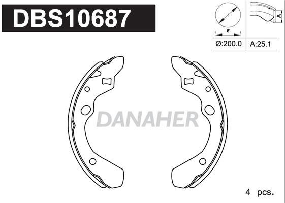 Danaher DBS10687 Brake shoe set DBS10687