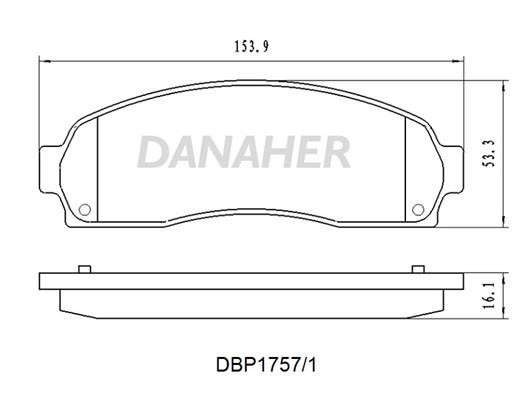 Danaher DBP1757/1 Brake Pad Set, disc brake DBP17571