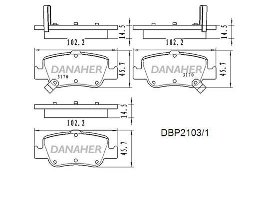 Danaher DBP2103/1 Brake Pad Set, disc brake DBP21031
