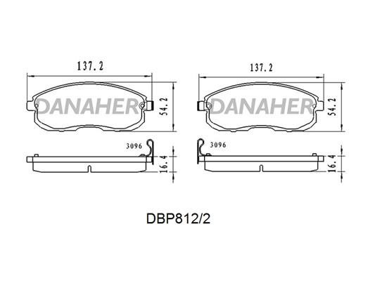 Danaher DBP812/2 Front disc brake pads, set DBP8122