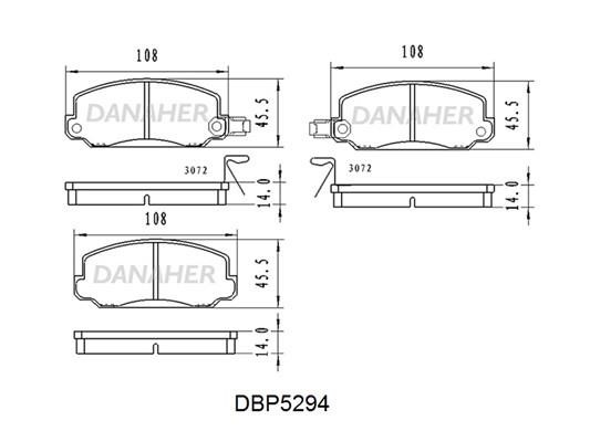 Danaher DBP5294 Brake Pad Set, disc brake DBP5294