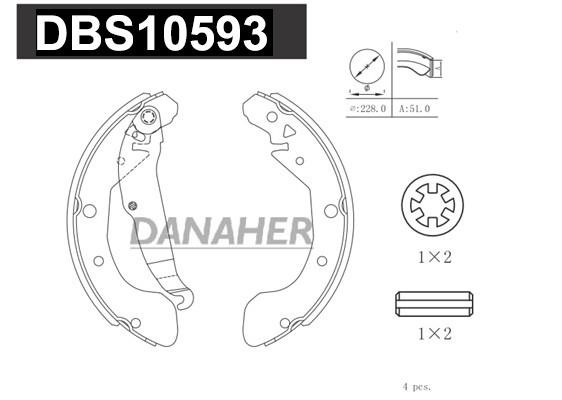 Danaher DBS10593 Brake shoe set DBS10593