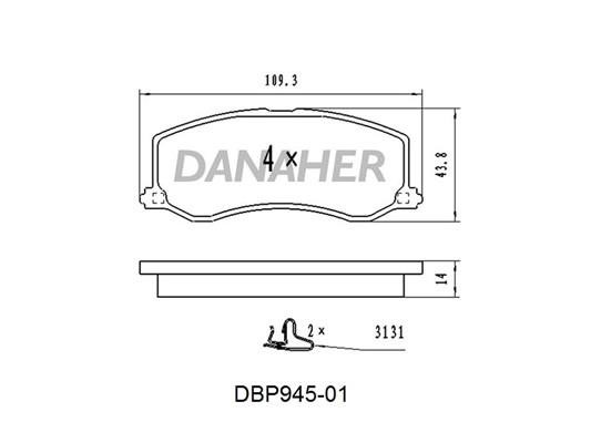 Danaher DBP945-01 Brake Pad Set, disc brake DBP94501