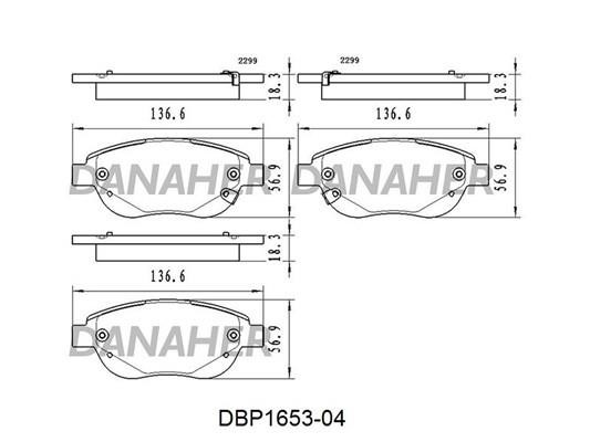 Danaher DBP1653-04 Brake Pad Set, disc brake DBP165304
