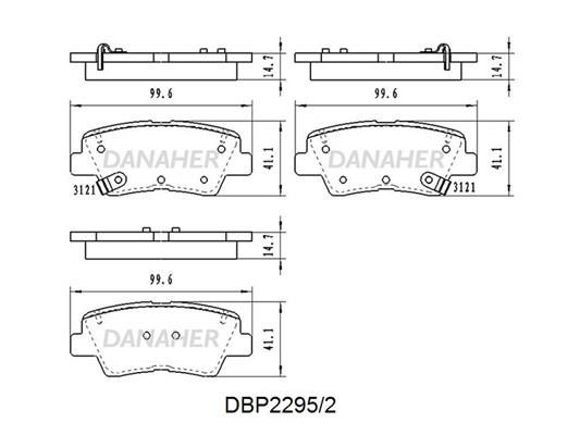 Danaher DBP2295/2 Rear disc brake pads, set DBP22952