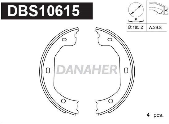 Danaher DBS10615 Parking brake shoes DBS10615