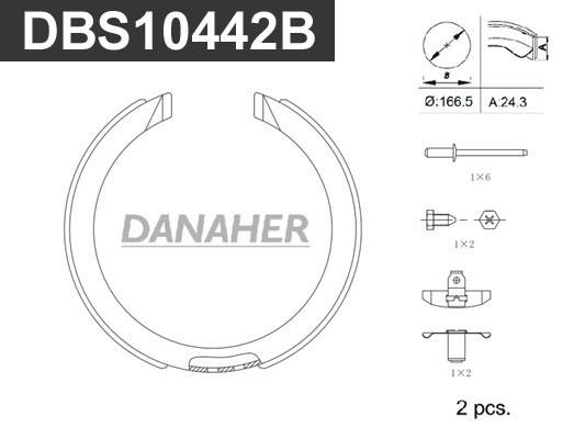 Danaher DBS10442B Parking brake shoes DBS10442B
