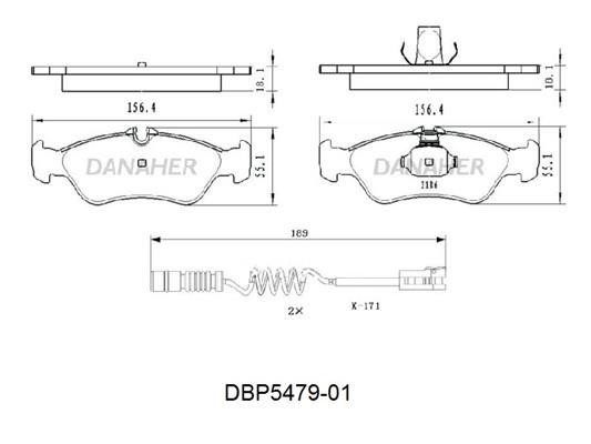 Danaher DBP5479-01 Brake Pad Set, disc brake DBP547901