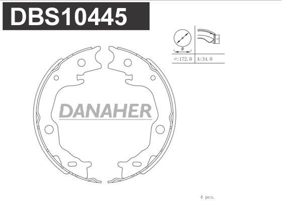 Danaher DBS10445 Parking brake shoes DBS10445