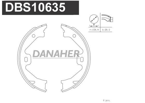 Danaher DBS10635 Parking brake shoes DBS10635
