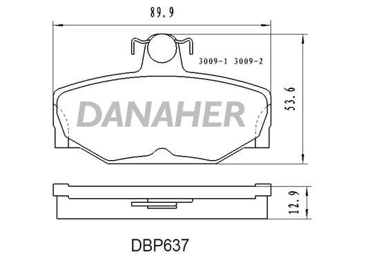 Danaher DBP637 Brake Pad Set, disc brake DBP637