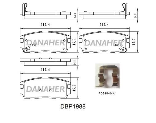 Danaher DBP1988 Rear disc brake pads, set DBP1988