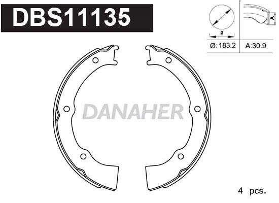 Danaher DBS11135 Parking brake shoes DBS11135