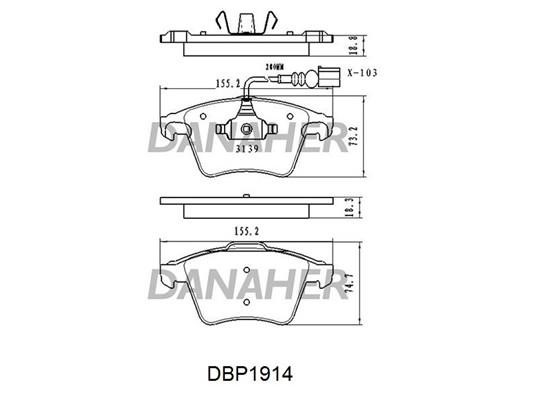 Danaher DBP1914 Brake Pad Set, disc brake DBP1914