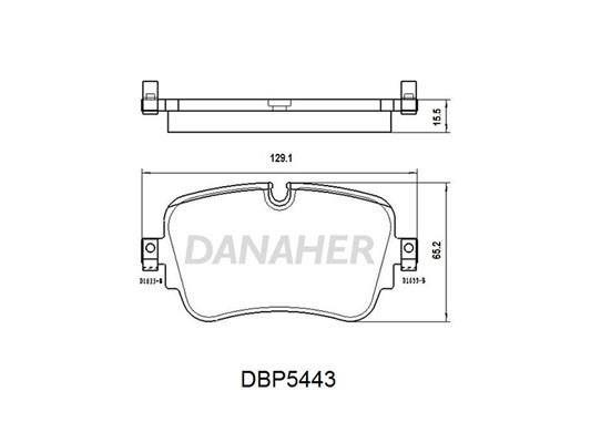 Danaher DBP5443 Rear disc brake pads, set DBP5443