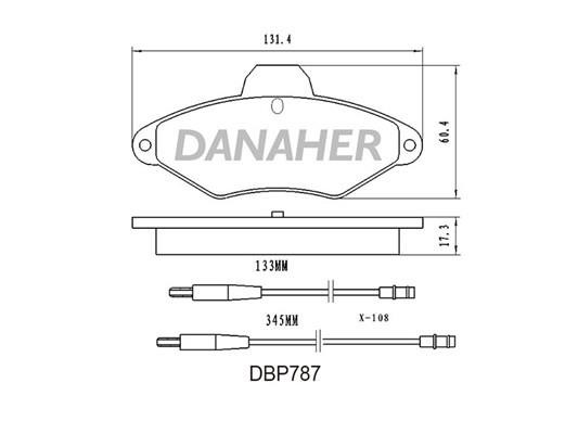 Danaher DBP787 Brake Pad Set, disc brake DBP787