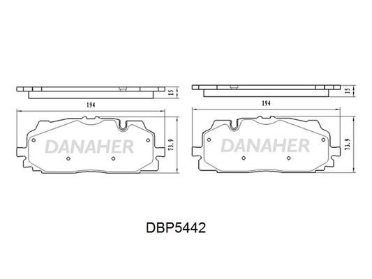 Danaher DBP5442 Front disc brake pads, set DBP5442