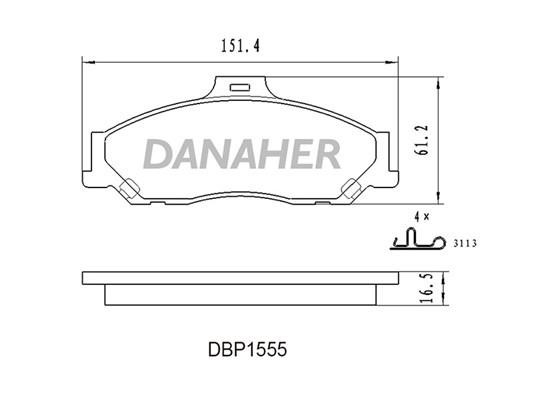 Danaher DBP1555 Brake Pad Set, disc brake DBP1555