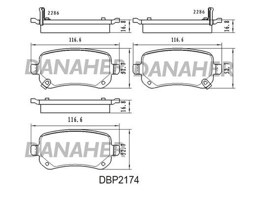 Danaher DBP2174 Brake Pad Set, disc brake DBP2174