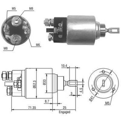 We Parts 471480075 Solenoid switch, starter 471480075