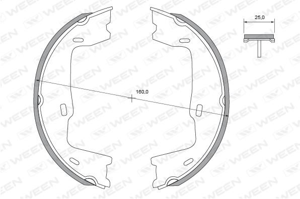 Ween 152-2306 Parking brake shoes 1522306