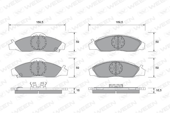 Ween 151-2256 Brake Pad Set, disc brake 1512256