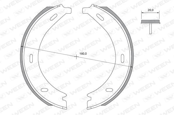 Ween 152-2443 Parking brake shoes 1522443