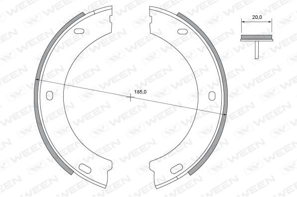 Ween 152-2374 Parking brake shoes 1522374