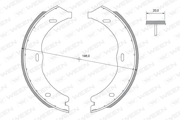 Ween 152-2495 Parking brake shoes 1522495