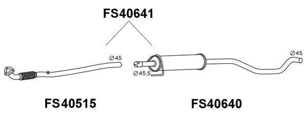 Faurecia FS40641 Middle Silencer FS40641