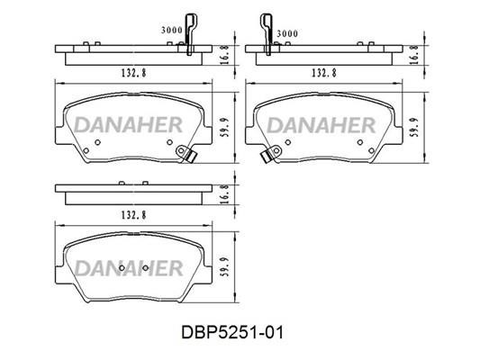 Danaher DBP5251-01 Brake Pad Set, disc brake DBP525101