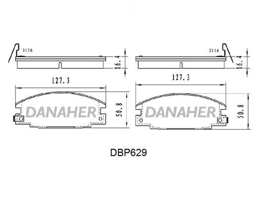 Danaher DBP629 Brake Pad Set, disc brake DBP629