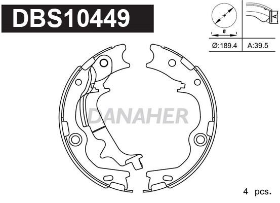 Danaher DBS10449 Parking brake shoes DBS10449